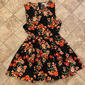 Derek Heart Black Floral Dress Large